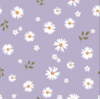 Aqua protect stof bedrukt Margrietjes Lila