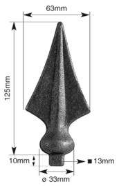 LASBARE SPEERPUNT 125X63MM  voet V 13 mm