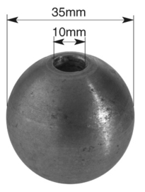 DOORBOORDE BOL rond  35 met  GAT 10 MM.