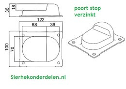 Poort stop Verzinkt