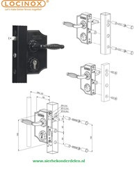 Sierpoort slot LAKY40F29005 kleur Zwart-ral 9005  40 - 50mm