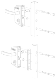 Tuinpoort Slot  Locinox  kleur groen6005  voor profiel 40 mm