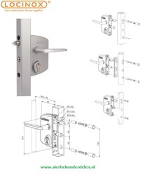 Industrieel poort slot LAKQU2 zilv kleur 40-60 mm ALU