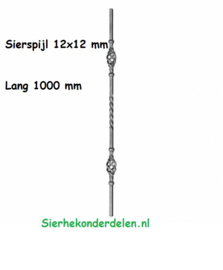 SIERSPIJL 12 MM - L 1000 mm