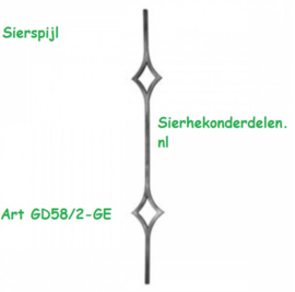 SIERSPIJL 12  X12 MM / 1000 X 110 MM