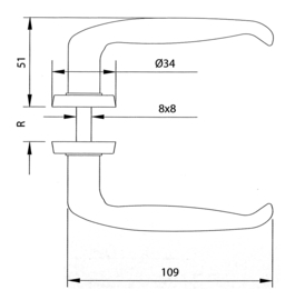 Alum deurklink 210-40-50 G