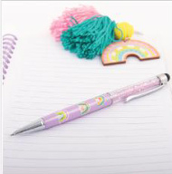 Good Feelings GLITTERSTONE BALLPOINT PEN WITH TOUCHSCREEN STYLUS, 4 ASSORTED