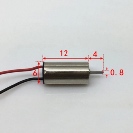 Minatuur Motor 2.4-3.7V  6mmx12mm as lengte 4mm