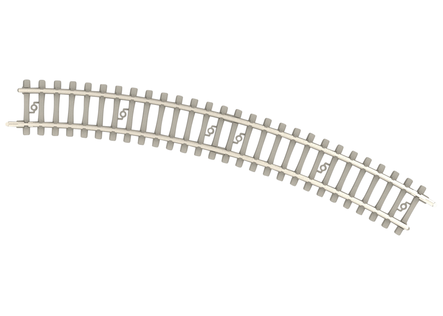 MiniTrix 14522 Geborgen rails met betonlook Radius 228,2 mm 30°
