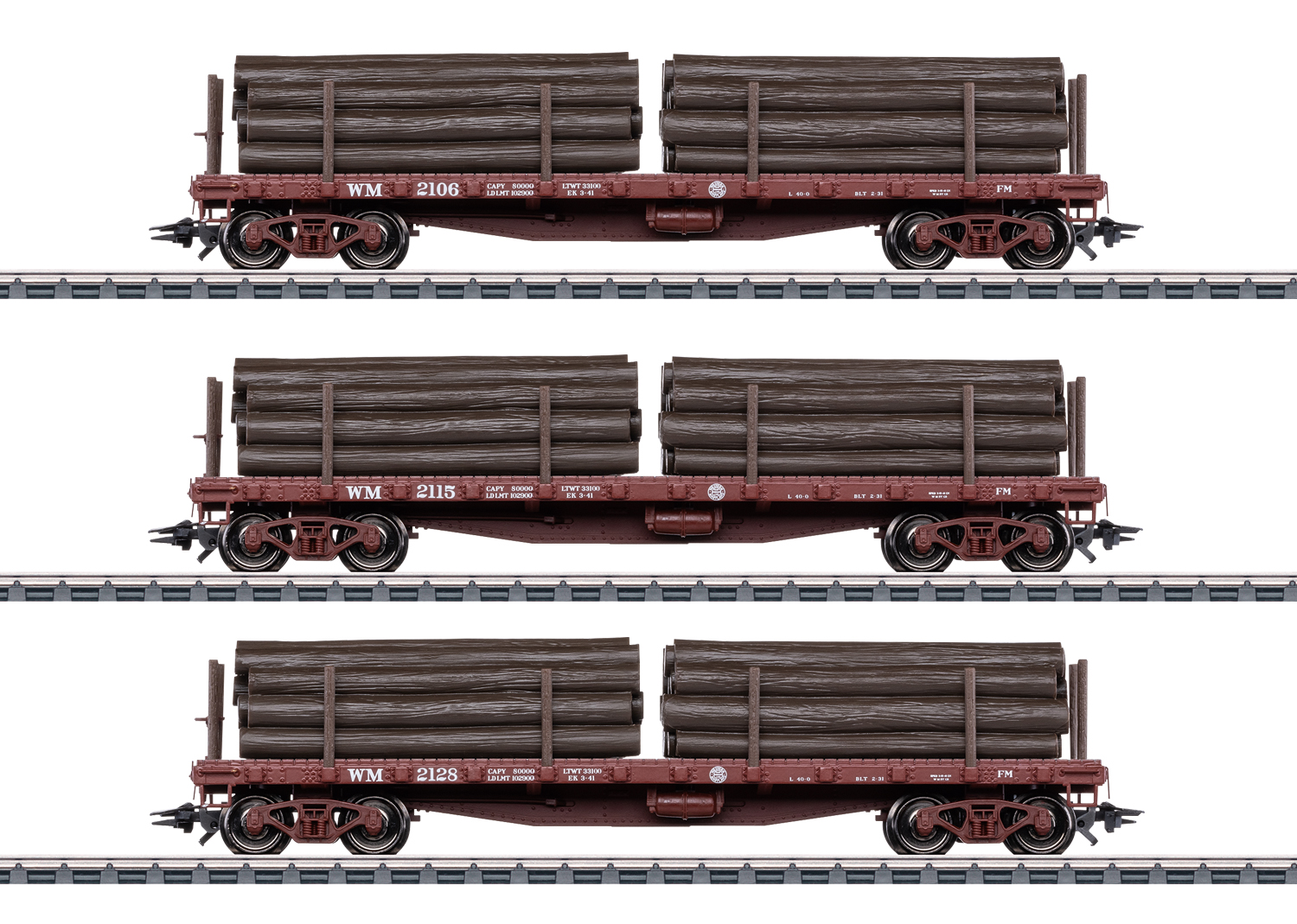 Marklin 45600 Set platte wagens, US