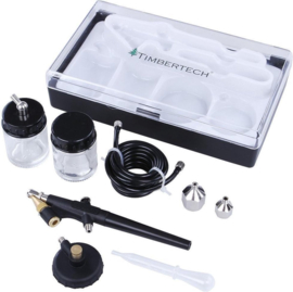 Airbrush pistool met 2x verfpot