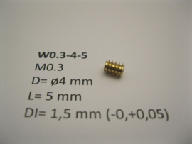 Micromotor W0.3-4-5 wormwiel M0.3 D=ø4 L=5 DI=1.5 mm