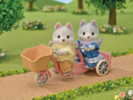 Sylvanian Familes 5637 tandem fiets set- Husky zus & broer