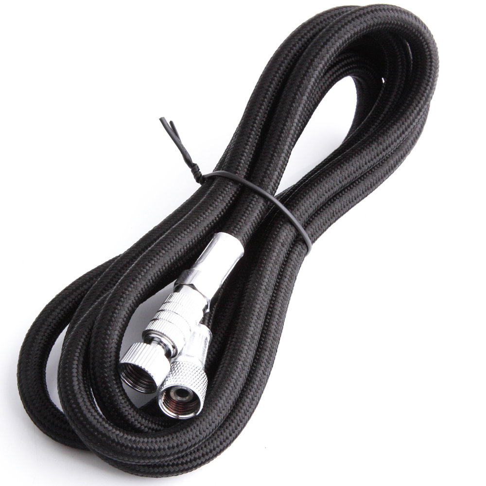 Airbrush Slang BD-30 zwart 3m - snelkoppeling G1/8-G1/8