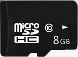 8 GB Micro SHDC kaart + adapter class10
