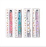 Good Feelings GLITTERSTONE BALLPOINT PEN WITH TOUCHSCREEN STYLUS, 4 ASSORTED