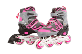 Inline skates roze/grijs abec7 alu frame verstelbaar
