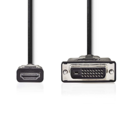 HDMI™ Kabel  HDMI™ Connector | DVI-D 24+1-Pins Male | 1080p | Vernikkeld | 2.00 m | Recht | PVC | Zwart
