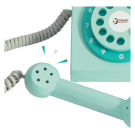 Classic World Houten Retro Telefoon Turquoise