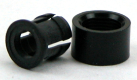 Ledhouder 3mm zwart clip+ring