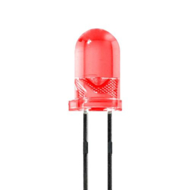 LED ø3mm rood transparant 8,7mcd 45°'