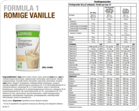 Formule 1 voedingsshake 550 gram romige vanille