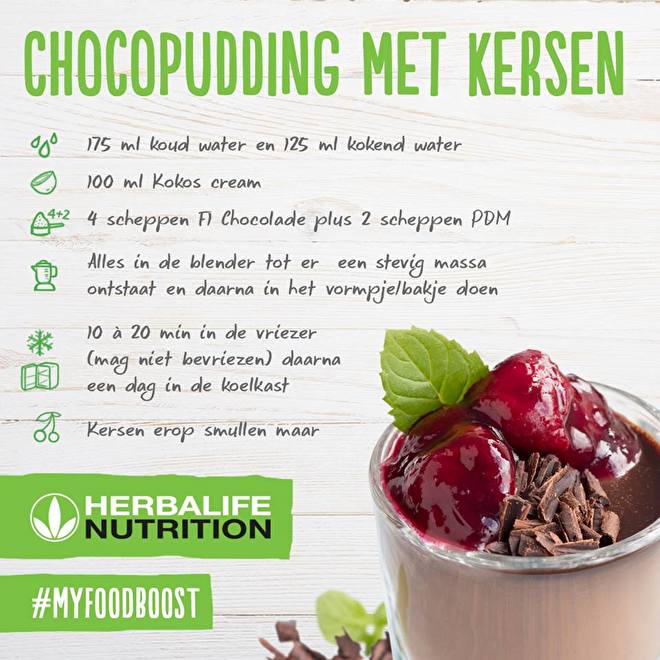 Chocopudding met kersen