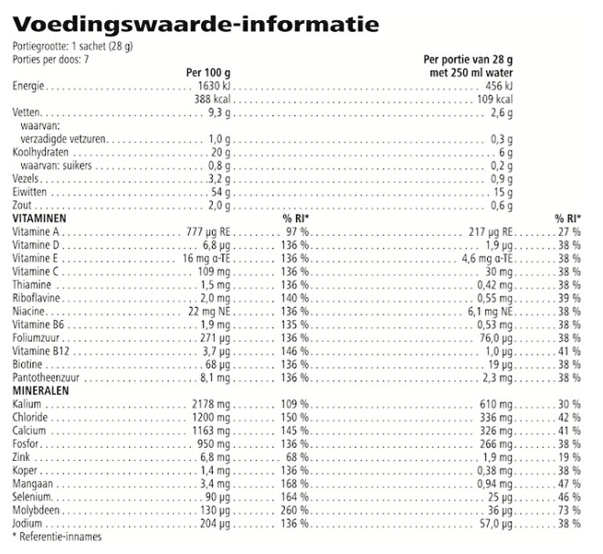 Proteïnedrank Mix Vegan vanille 7 zakjes - elk 28 g label