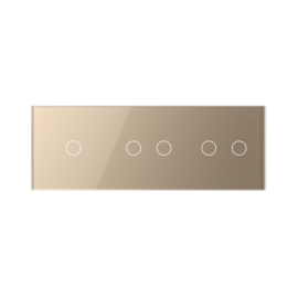 Livolo | Gold | Glass Panel  | Triple | 1+2+2