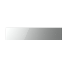 Livolo | Grey | Glass Panel  | Quintuple | 1+1+1+1+1