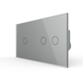 Livolo | Grey | 1+2 | On/Off | 1 Way | Touch Switch