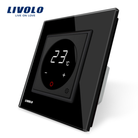 Livolo | Noir | Interrupteur Thermostat | CV & Chauffage Au Sol