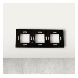 Livolo | Adapter frame | Triple | Additional cover | Black glossy