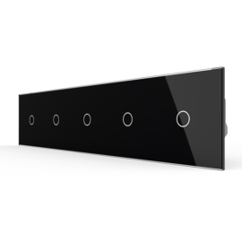 Livolo | Black | 1+1+1+1+1 | On/Off | 1 Way | Touch Switch