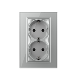 Livolo | Grey | Europe | Wall Power Socket | 1 Box | Double
