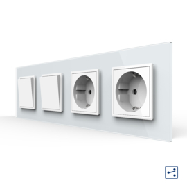 Livolo | White | 1+1+SR+SR | On/Off + Socket | 2 Way | Push Switch