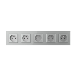 Livolo | Grey | French | Wall power socket | Five