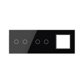 Livolo | Black | Glass Panel  | Triple | 2+2+SR