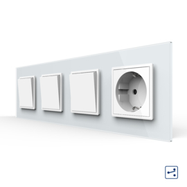 Livolo | White | 1+1+1+SR | On/Off + Socket | 2 Way | Push Switch