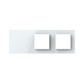 Livolo | White | Glass Panel  | Triple | 2+SR+SR