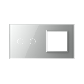 Livolo | Grey | Glass Panel  | Double | 2+SR