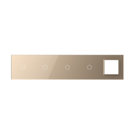 Livolo | Gold | Glass Panel  | Quintuple | 1+1+1+1+SR