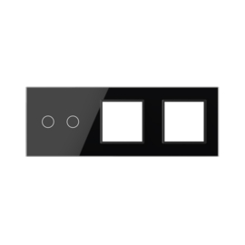 Livolo | Black | Glass Panel  | Triple | 2+SR+SR