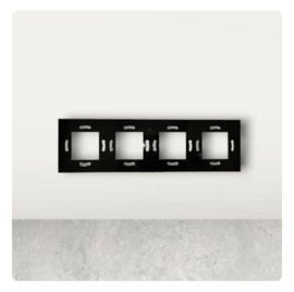 Livolo | Adapter frame | Quadruple | Additional cover | Black glossy