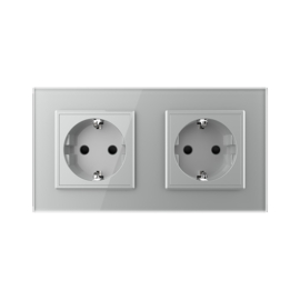 Livolo | Grey | Europe | Wall Power Socket | Double