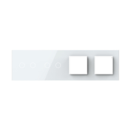 Livolo | White | Glass Panel  | Quintuple | 2+2+SR+SR