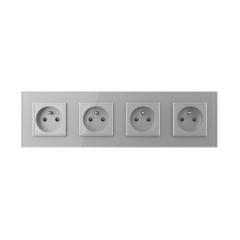 Livolo | Grey | French | Wall power socket | Four