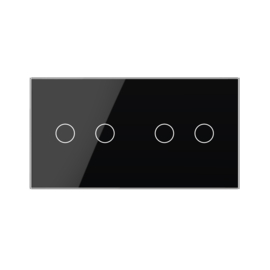 Livolo | Black | Glass Panel  | Double | 2+2