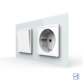 Livolo | White | 2+SR | On/Off + Socket | 2 Way | Push Switch