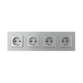 Livolo | Grey | Europe | Wall Power Socket | Four